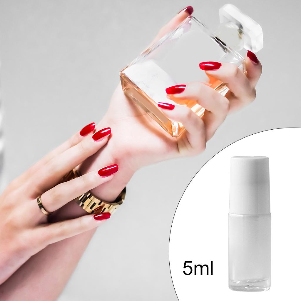 Cosmetic Clear Glass Essential Oil Roll-on Vial Bottles Container 5ml