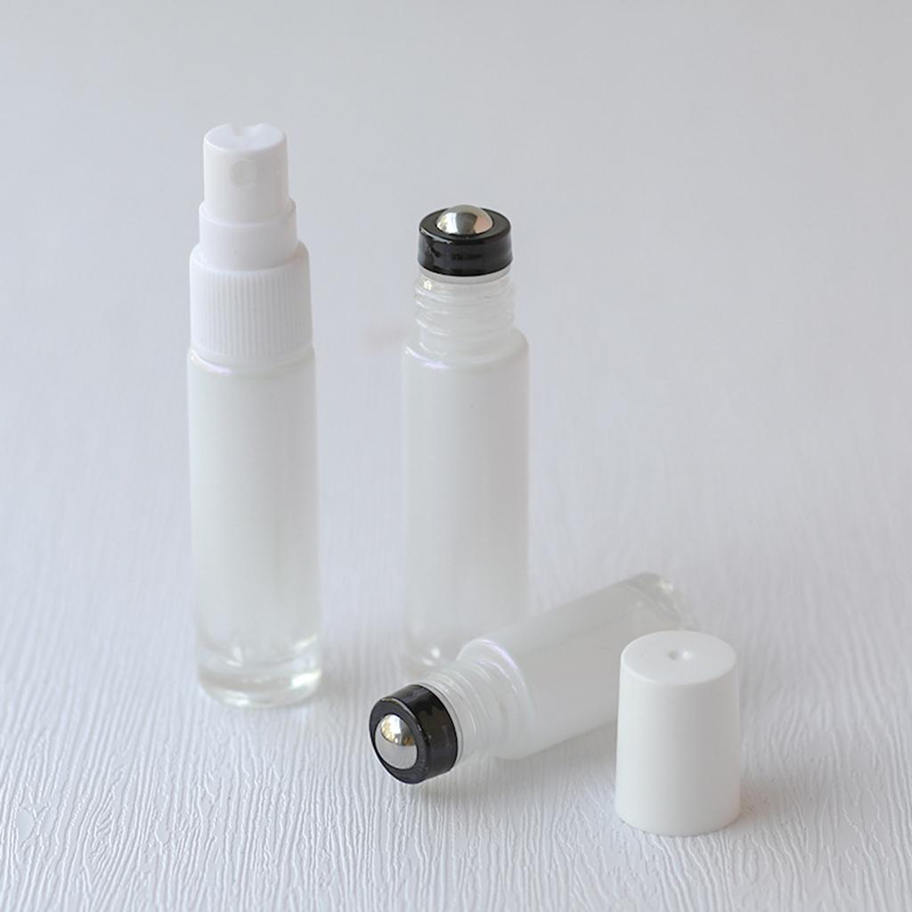 Cosmetic Clear Glass Essential Oil Roll-on Vial Bottles Container 10ml B