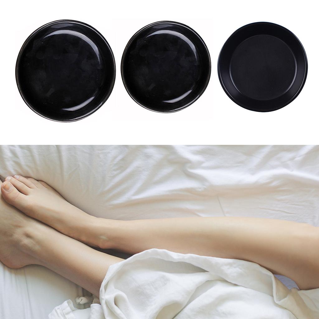 Ceramics Gua Sha Plate Leg Burn Scraping Dish Massage Tool Dia 9.5cm A