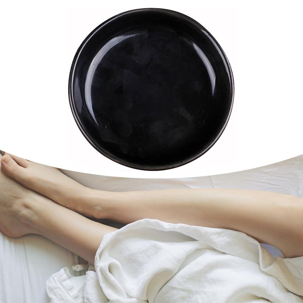 Ceramics Gua Sha Plate Leg Burn Scraping Dish Massage Tool Dia 9.8cm