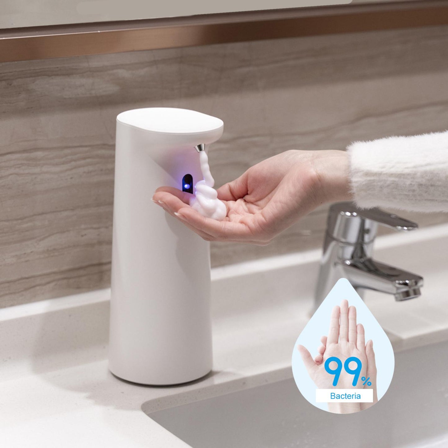 400ml Foaming Soap Dispenser Touchless Foam Soap Dispenser for Bathroom