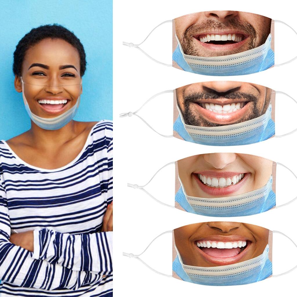 Creativity 3D Print Funny Bandit Prank Face Mask Masque Mouth Cover A