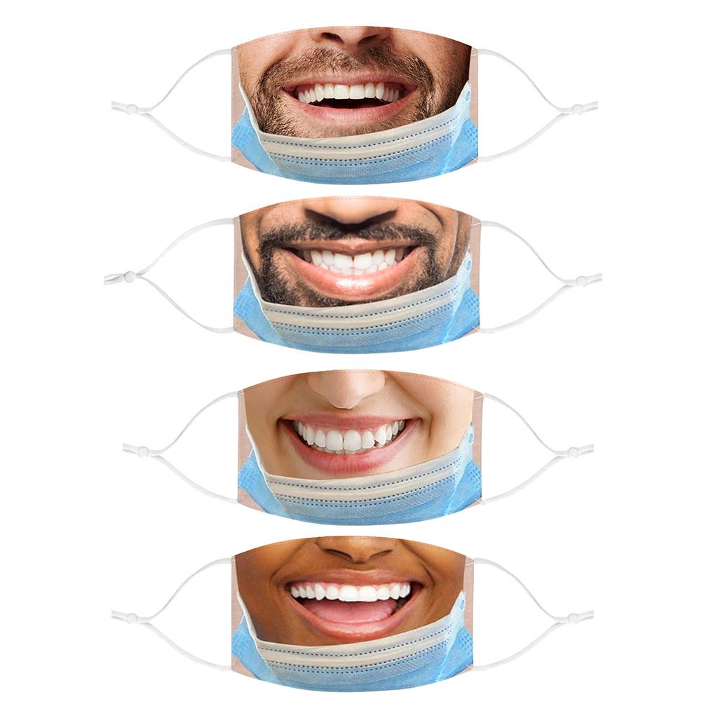 Creativity 3D Print Funny Bandit Prank Face Mask Masque Mouth Cover A