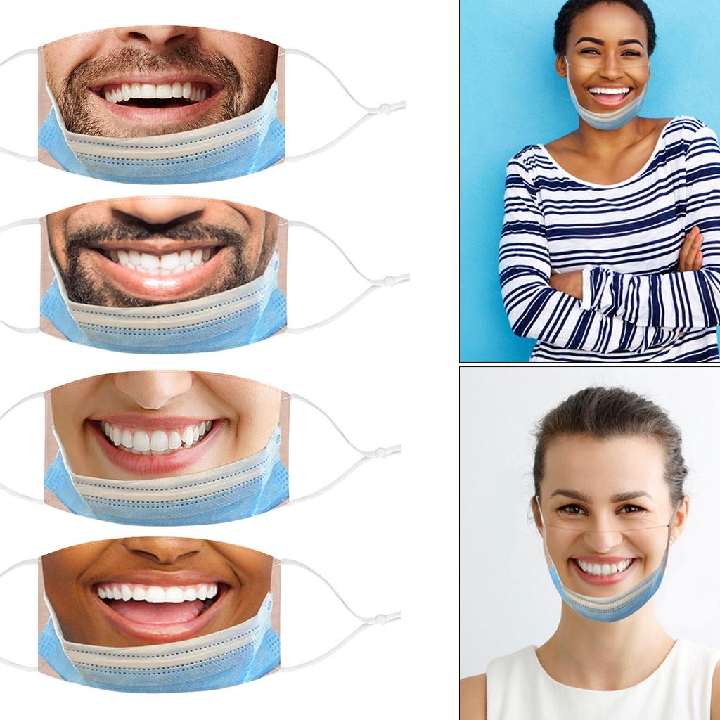 Creativity 3D Print Funny Bandit Prank Face Mask Masque Mouth Cover A