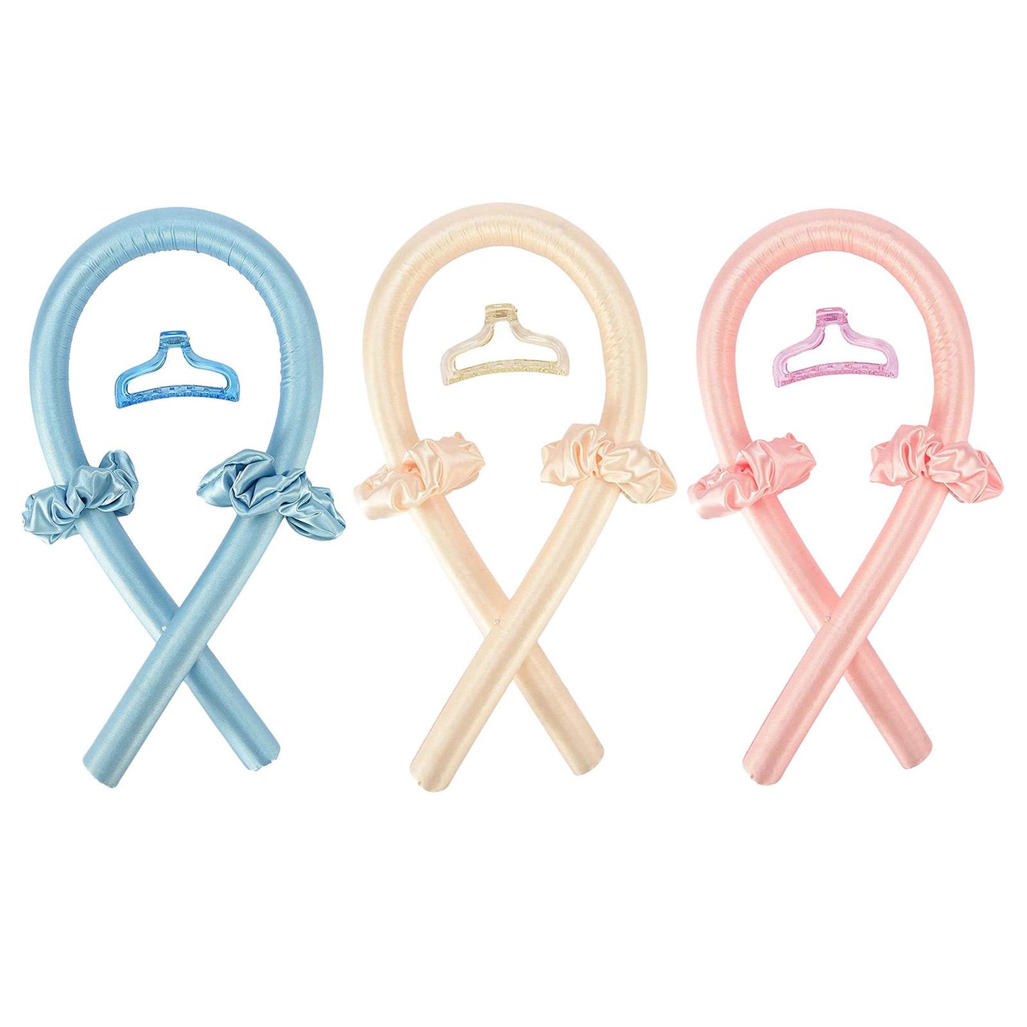 Sleeping Heatless Curling Rod Headband Curler Women Hair Rollers Soft Blue