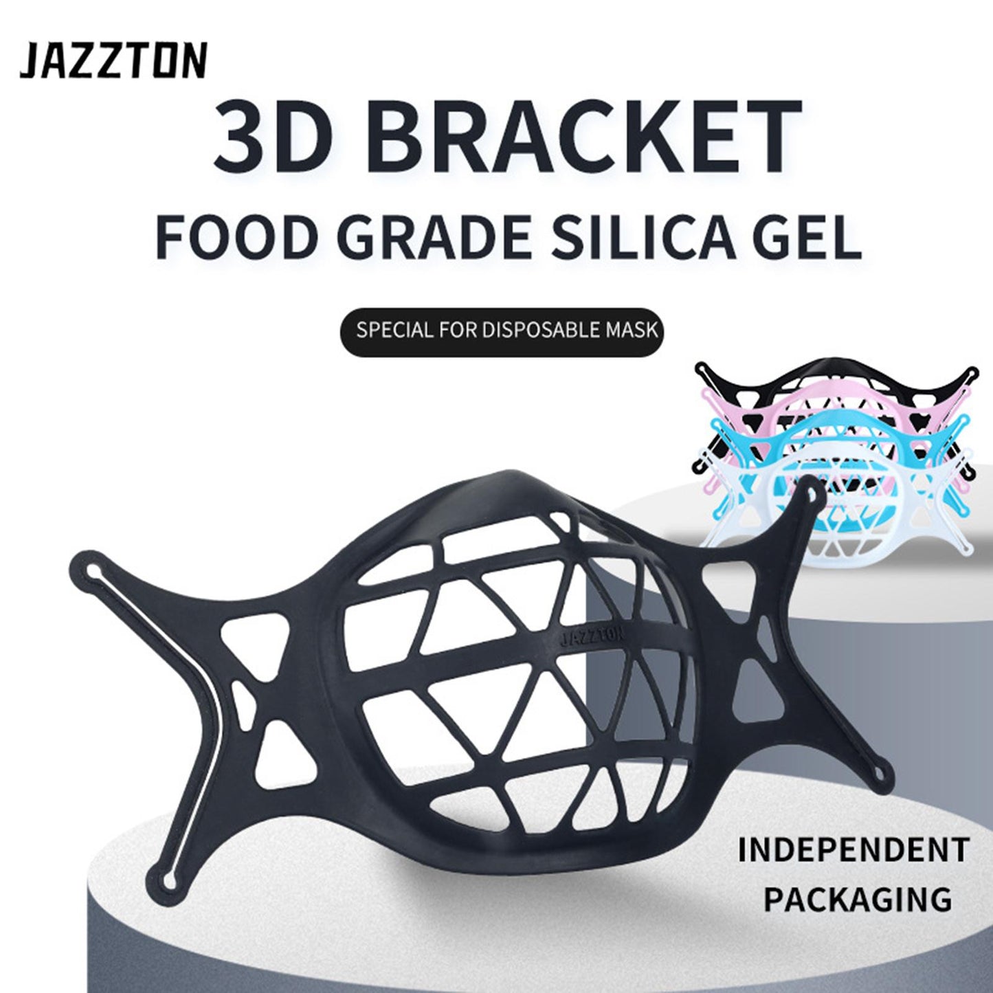 3D Mask Bracket Inner Support for More Breathing Space Reusable black
