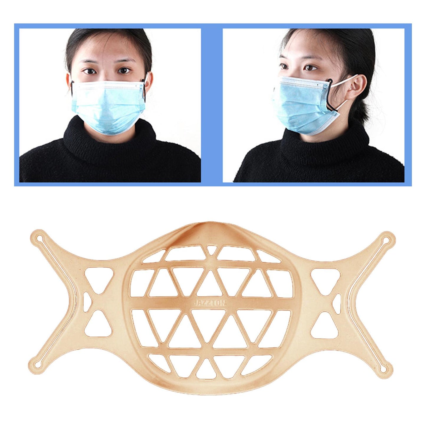3D Mask Bracket Inner Support for More Breathing Space Reusable beige