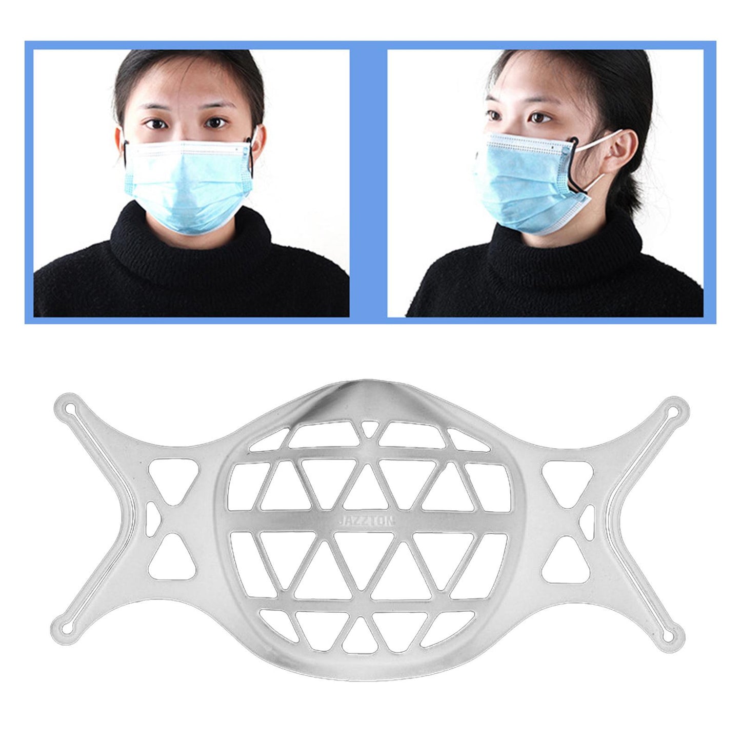 3D Mask Bracket Inner Support for More Breathing Space Reusable gray