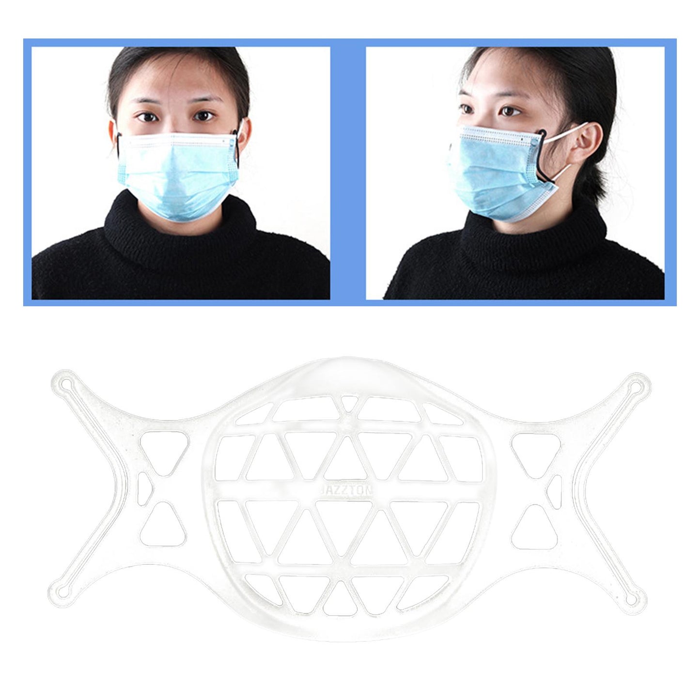 3D Mask Bracket Inner Support for More Breathing Space Reusable clear white