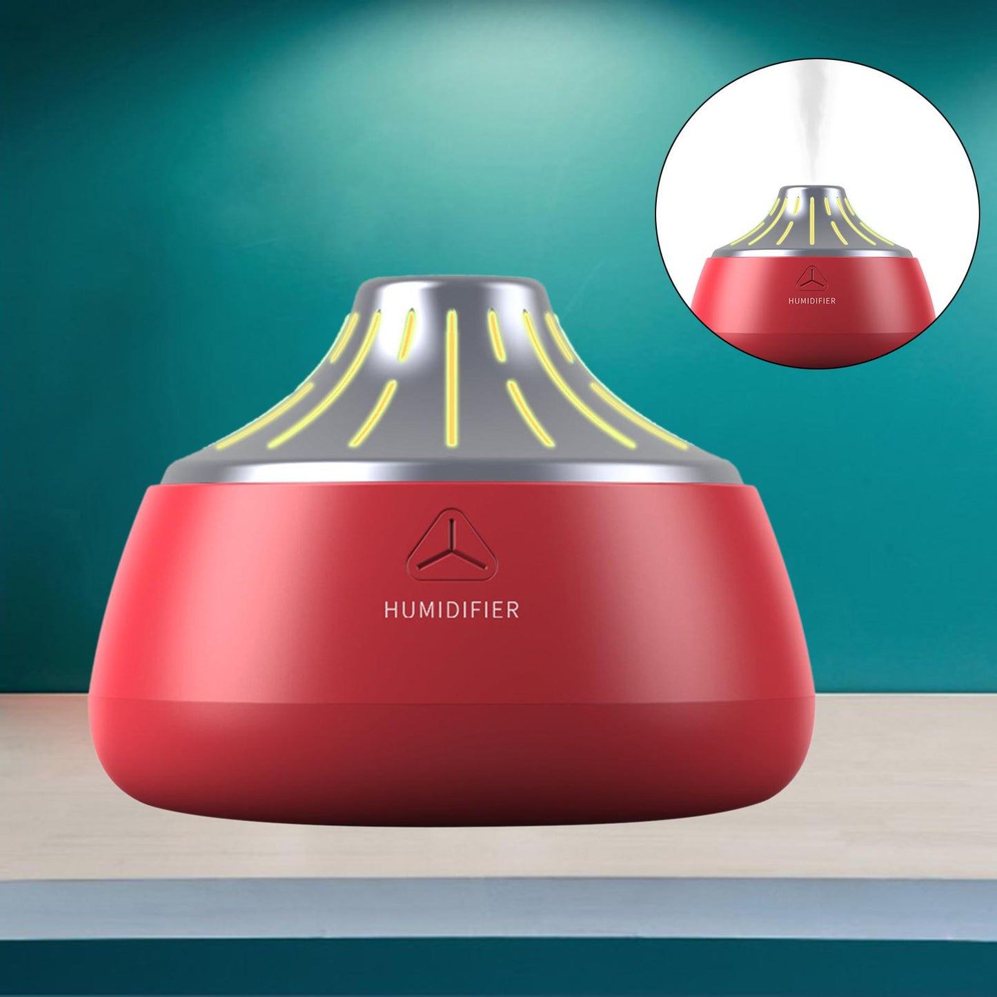 200ml USB Air Humidifier with Colorful Led Light Gifts  Red