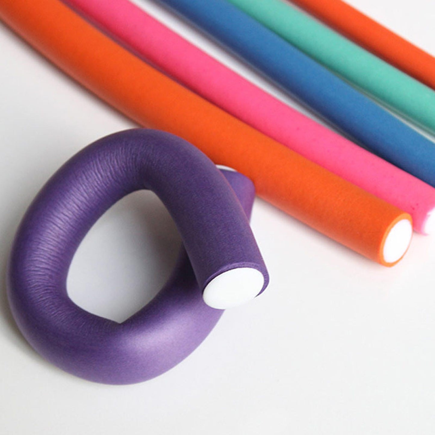 10x Hair Foam Curler Roller Set Flexible Rods Easy Use DIY 8mm