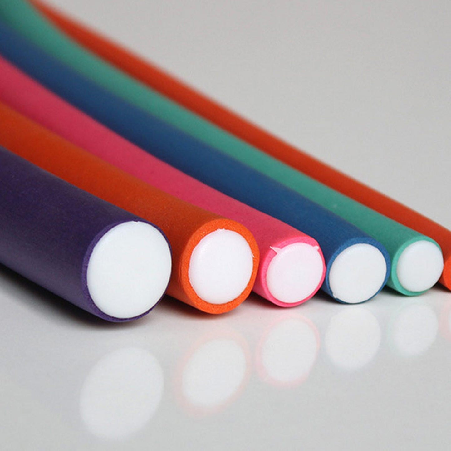 10x Hair Foam Curler Roller Set Flexible Rods Easy Use DIY 8mm