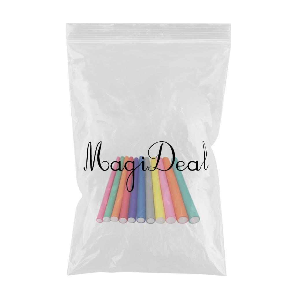 10x Hair Foam Curler Roller Set Flexible Rods Easy Use DIY 8mm