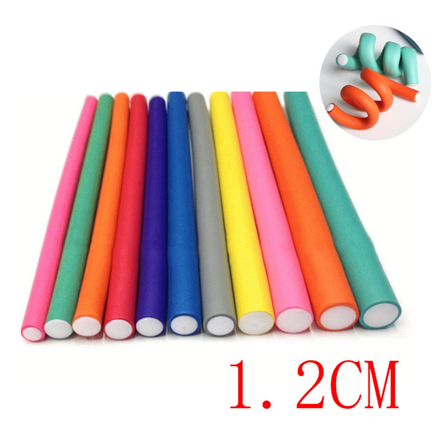 10x Hair Foam Curler Roller Set Flexible Rods Easy Use DIY 12mn