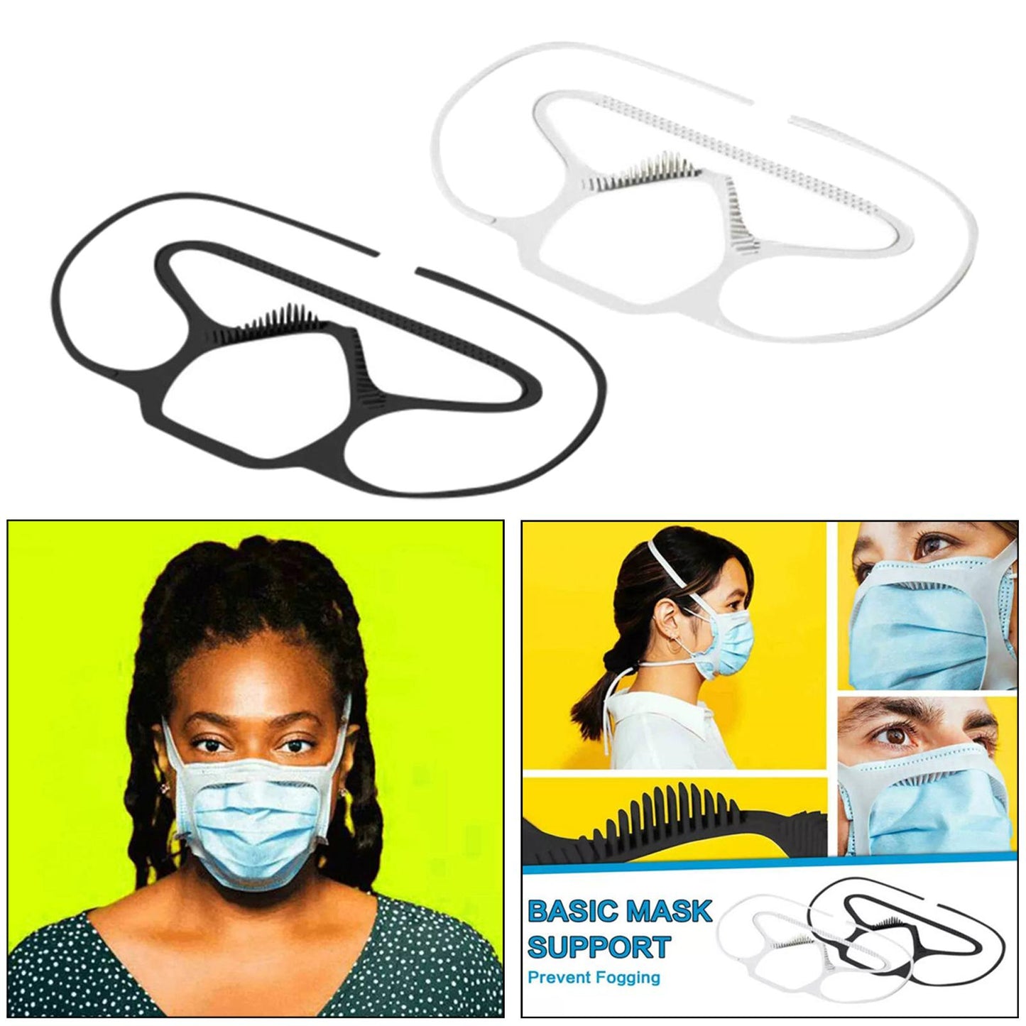 Face Mask Holder Outer Support Frame Convenient Anti-Lost Anti-fogging white