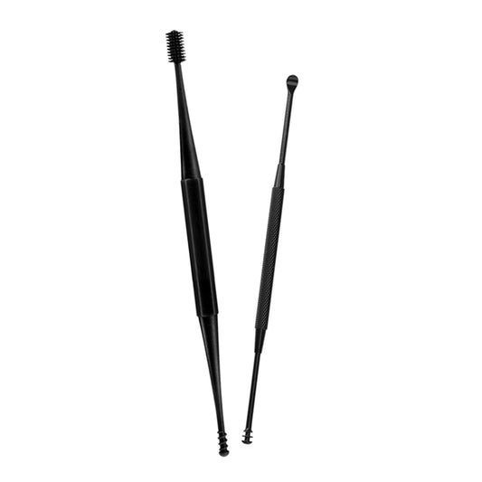 3 in1 Soft Silicone Ear Pick Set Double-End Spiral Remover  Black B