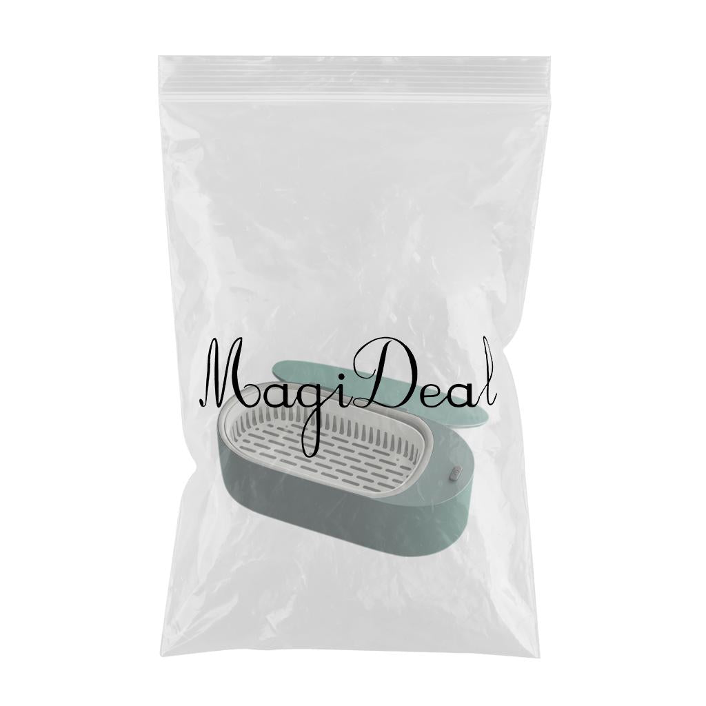 Ultrasonic Jewelry Cleaner Cleaning Machine Basket 400ML for Coins Green