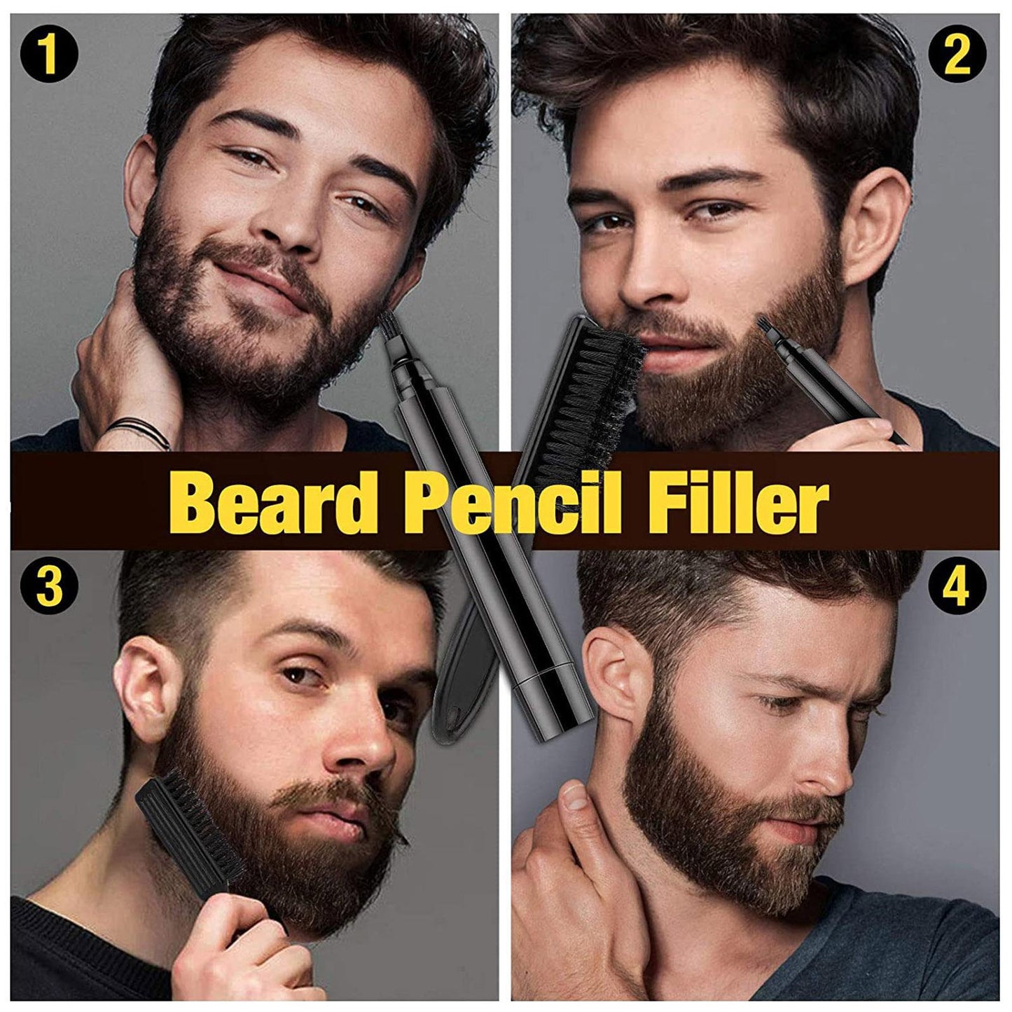 Beard Pencil Filler For Men Male Mustache Repair Shape  black