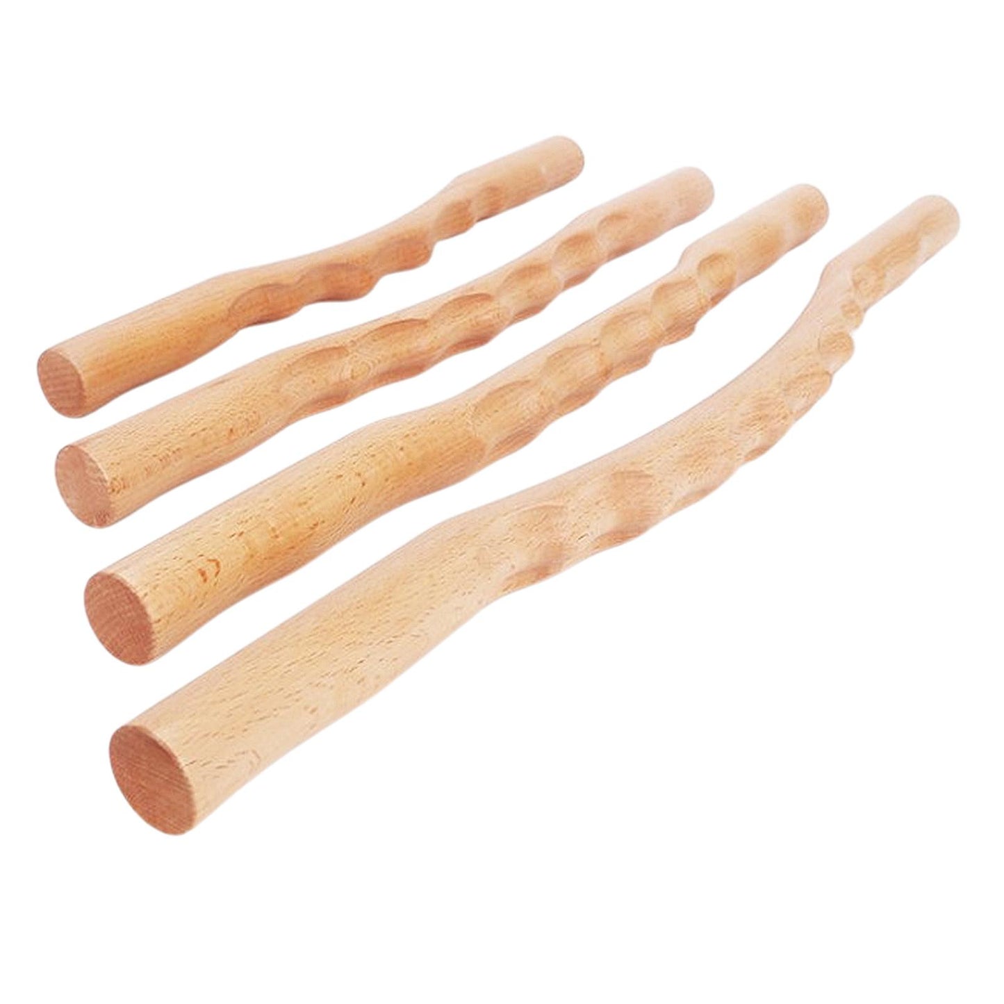 4Pc Wood Guasha Scraping Stick Massage Tools Massager For Back Shoulder Neck