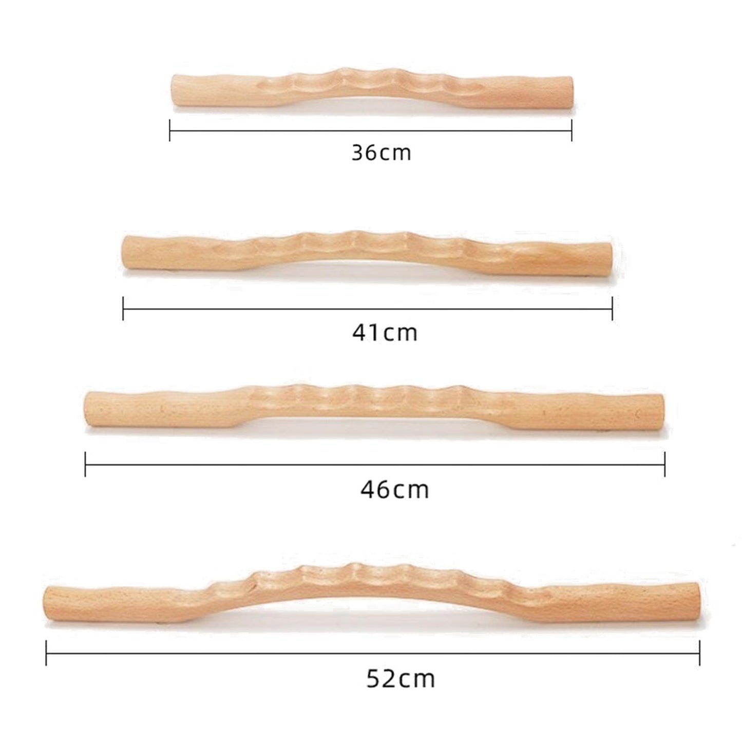 4Pc Wood Guasha Scraping Stick Massage Tools Massager For Back Shoulder Neck