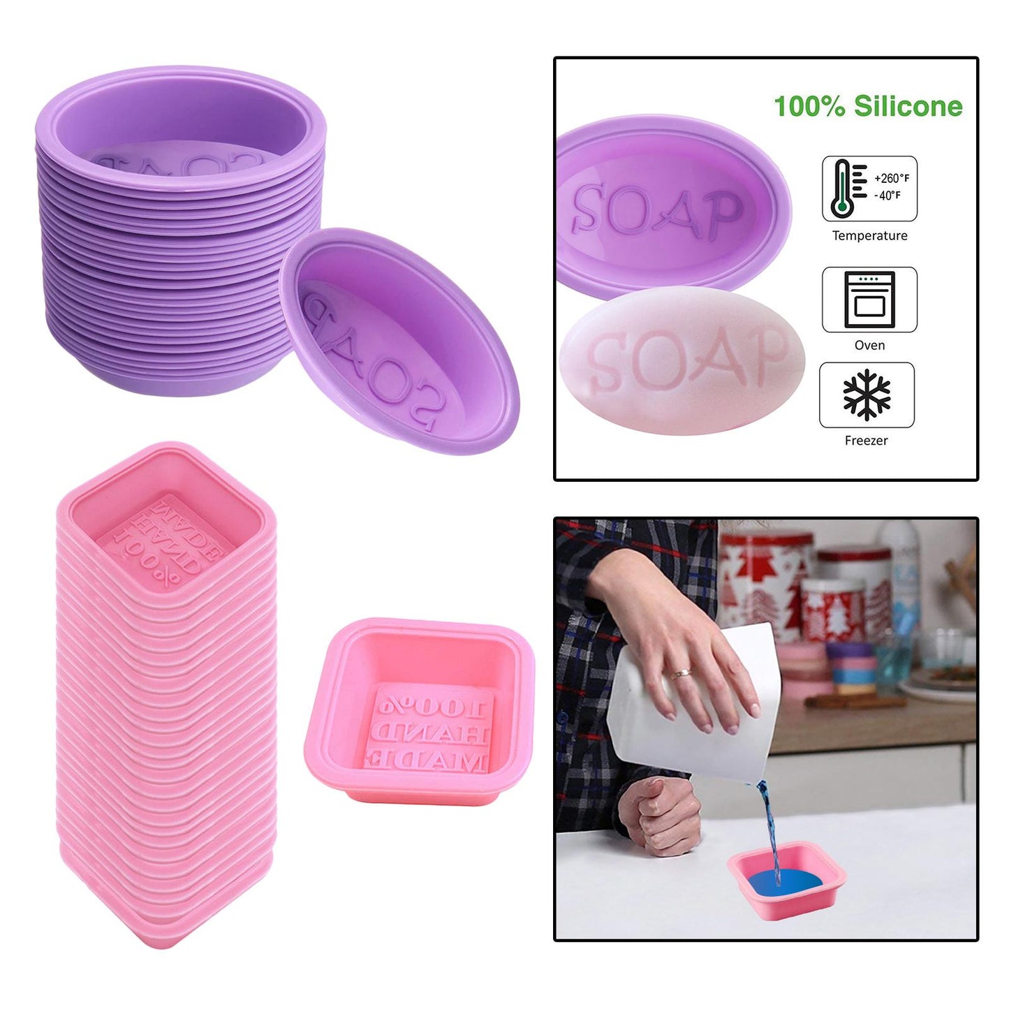 25 Packs Handmade Soap Molds Baking Mold For Soap Making Muffin  Square