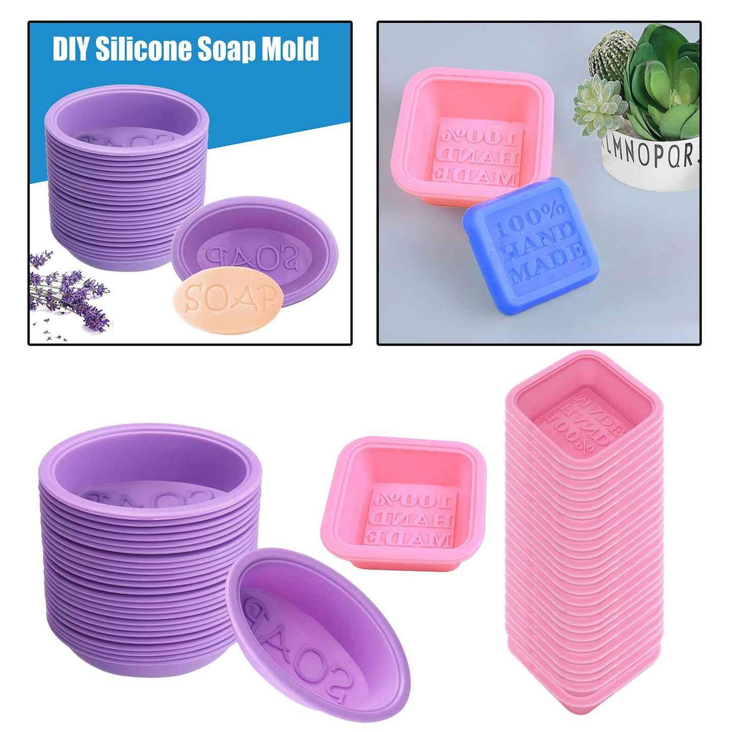 25 Packs Handmade Soap Molds Baking Mold For Soap Making Muffin  Square