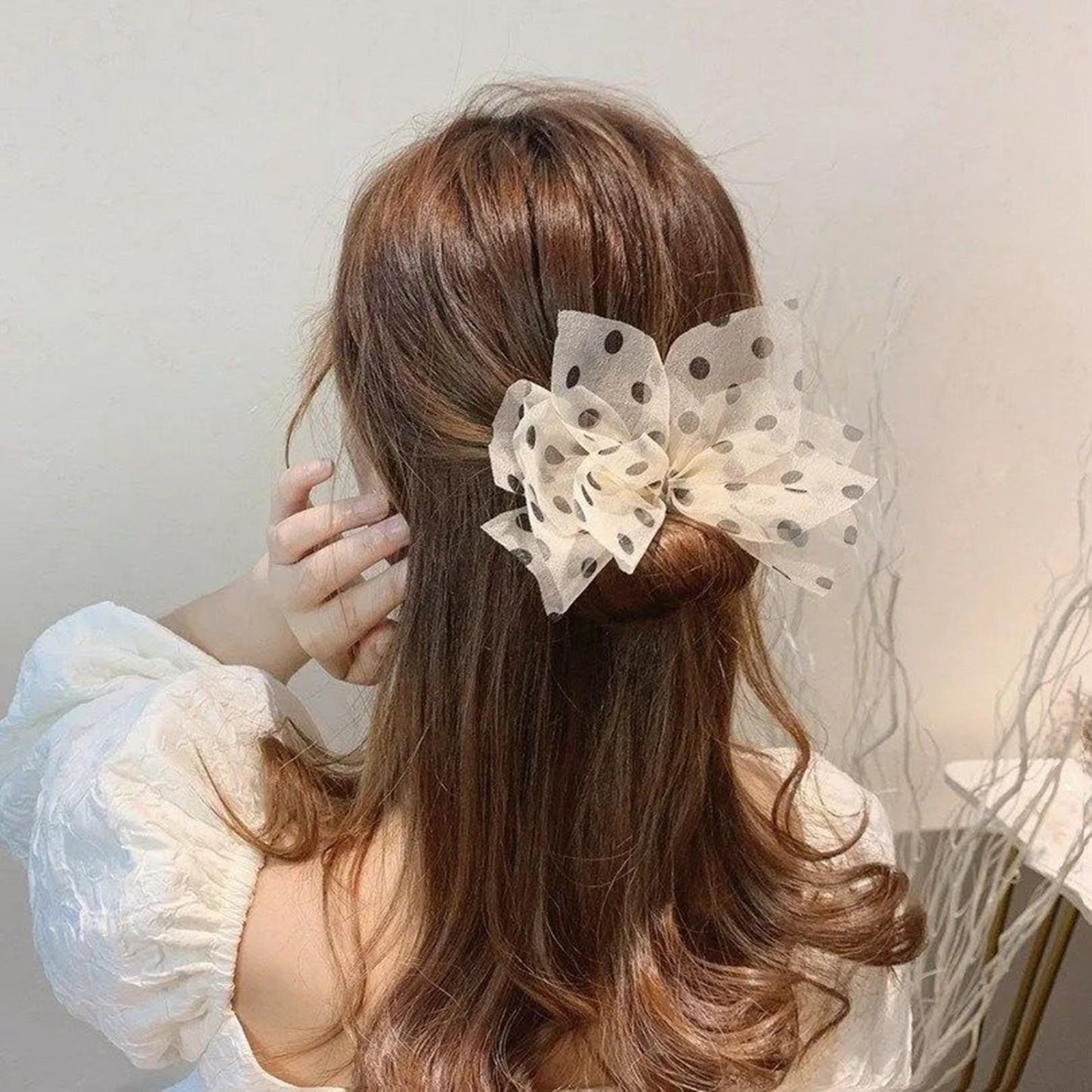Hair Stick Band French Twist Bowknot Women Elegant Bun Maker Wedding White