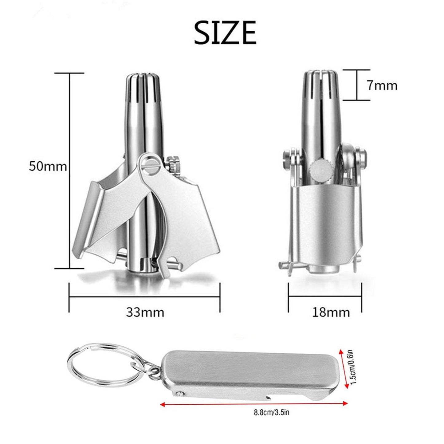 Portable Manual Nose Hair Trimmer Stainless Steel Hair Remover Nasal Shaver