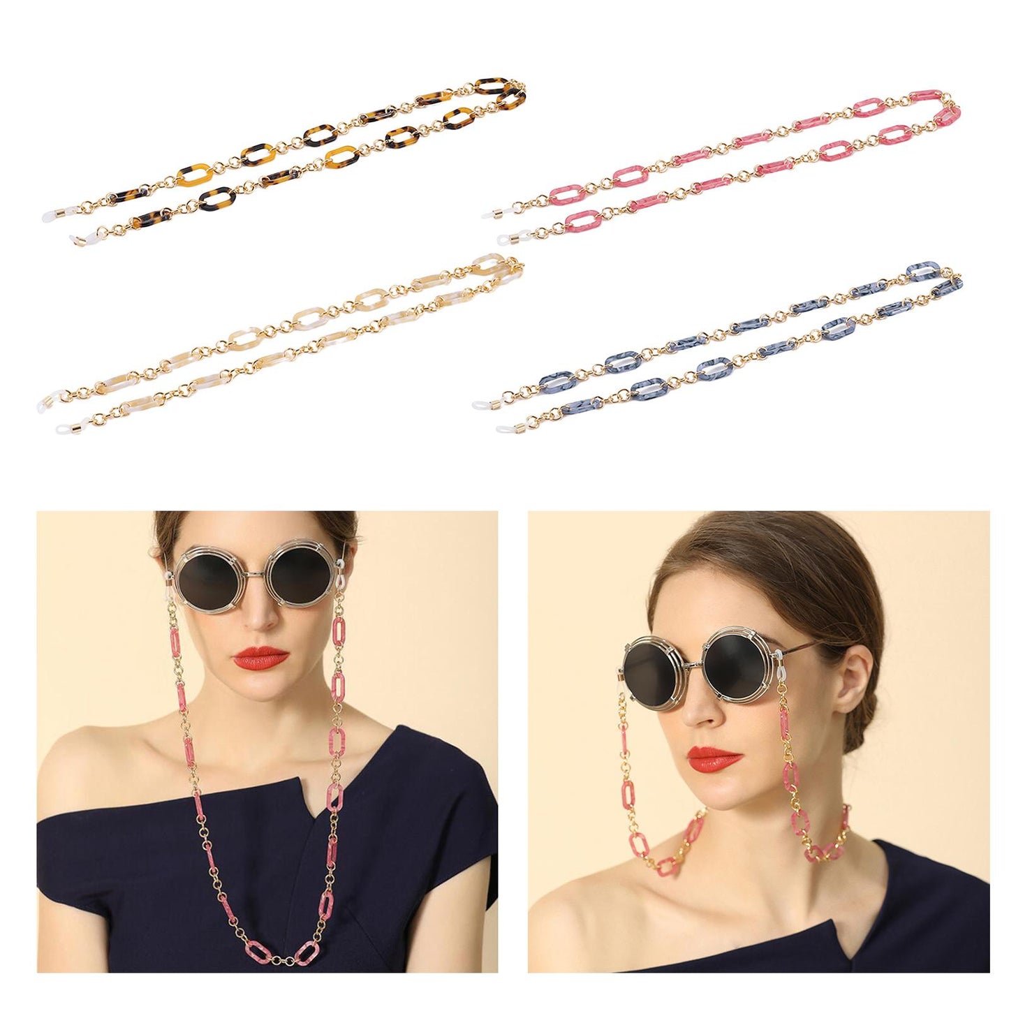 Sunglasses Eyeglass Chain Cord Mask Lanyard Eyewear Retainer 65cm Blue