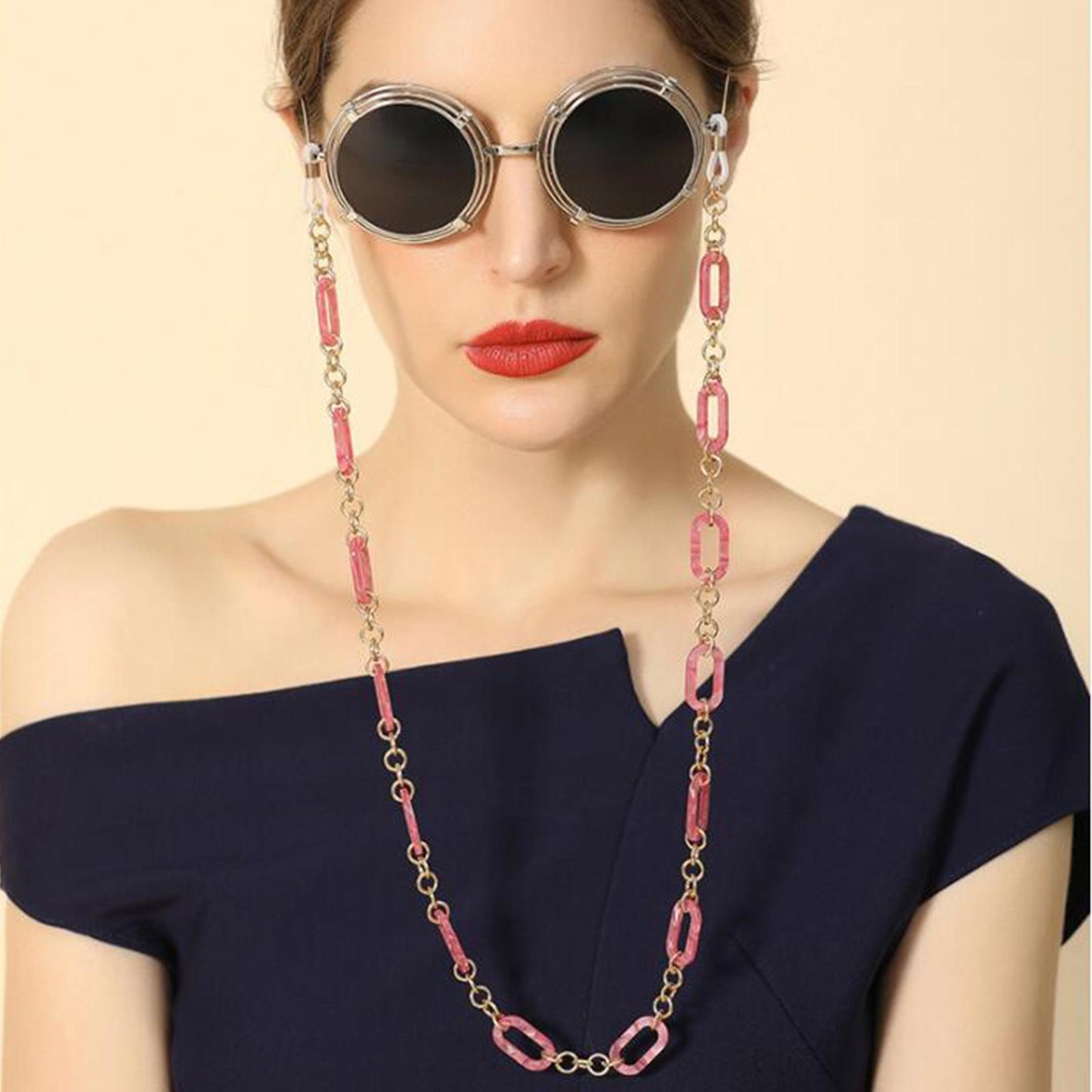 Sunglasses Eyeglass Chain Cord Mask Lanyard Eyewear Retainer 65cm Beige