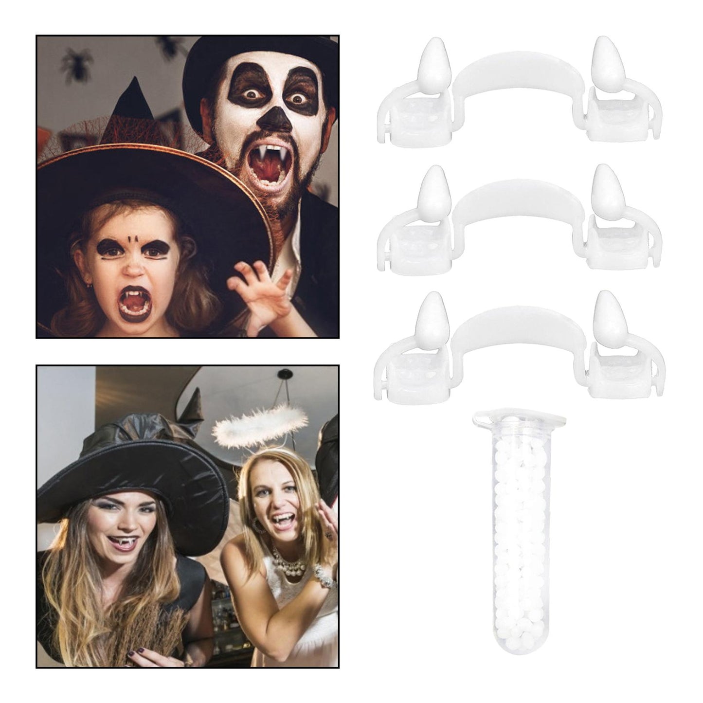 Retractable Vampire Fangs Halloween Party Cosplay Fake Teeth Box Packed