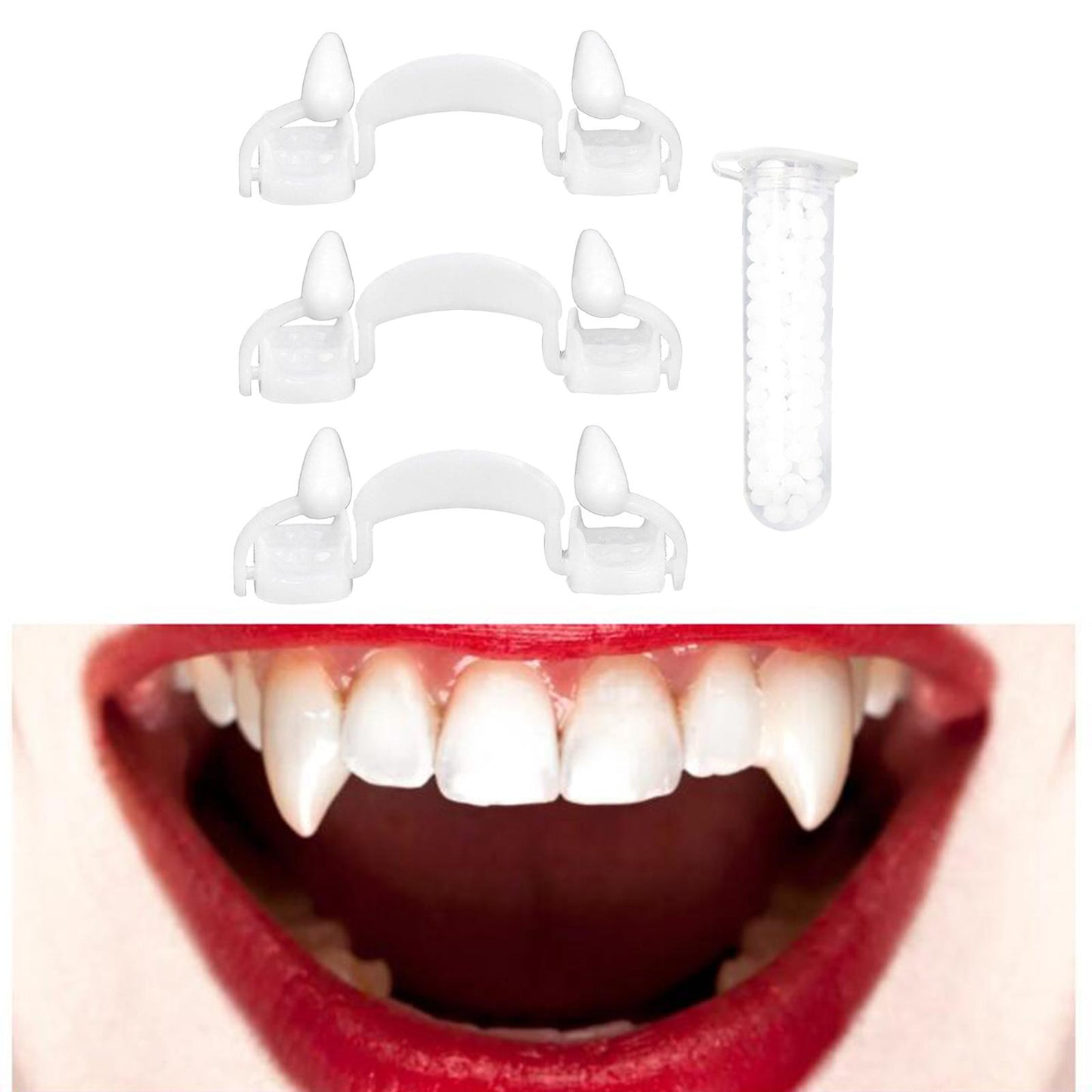 Retractable Vampire Fangs Halloween Party Cosplay Fake Teeth Box Packed
