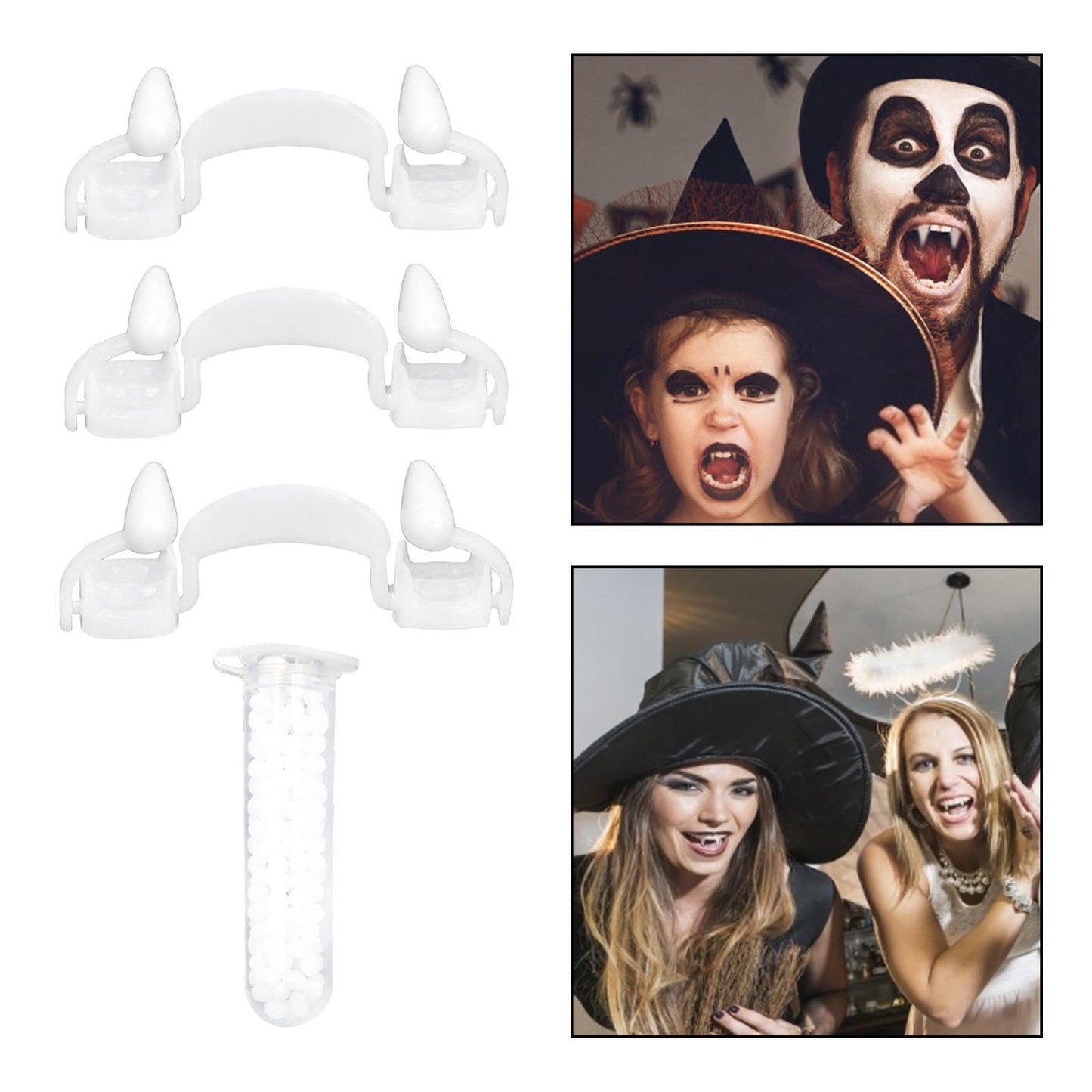 Retractable Vampire Fangs Halloween Party Cosplay Fake Teeth Box Packed