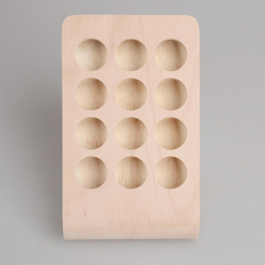 12 Slots 15ML Wooden Essential Oil Display Stand Rack Compact Multiple Usage