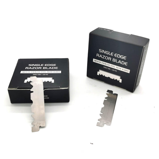 Stainless Steel Barber Straight Edge Razor Kit with 100Piece Blades Yellow