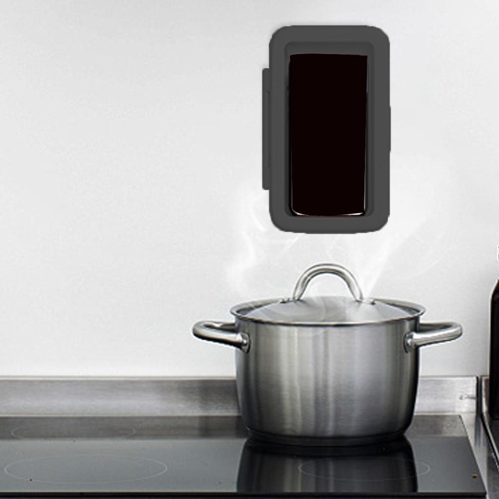 Waterproof Wall Mount Shower Phone Holder Bathroom Phone Storage Case Black