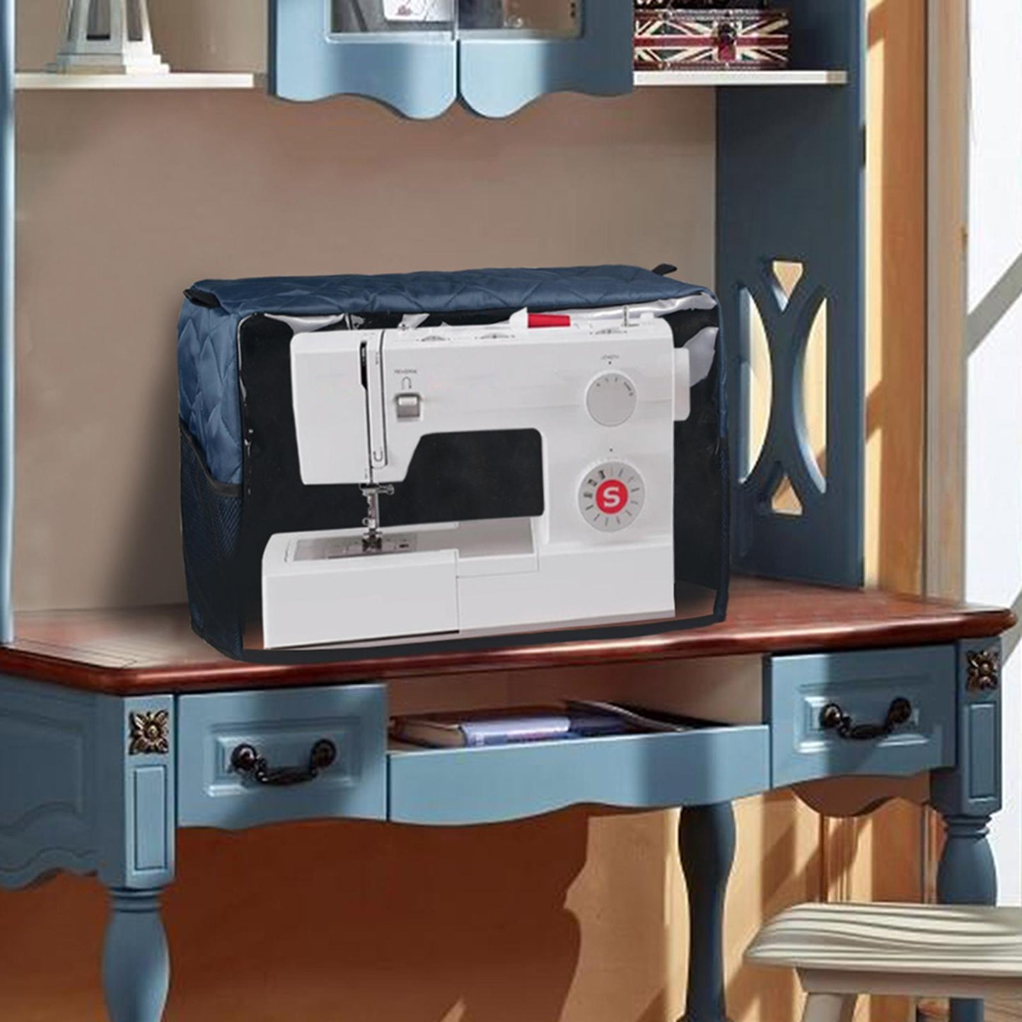 Sewing Machine Cover Protective Dustproof Waterproof Portable Blue