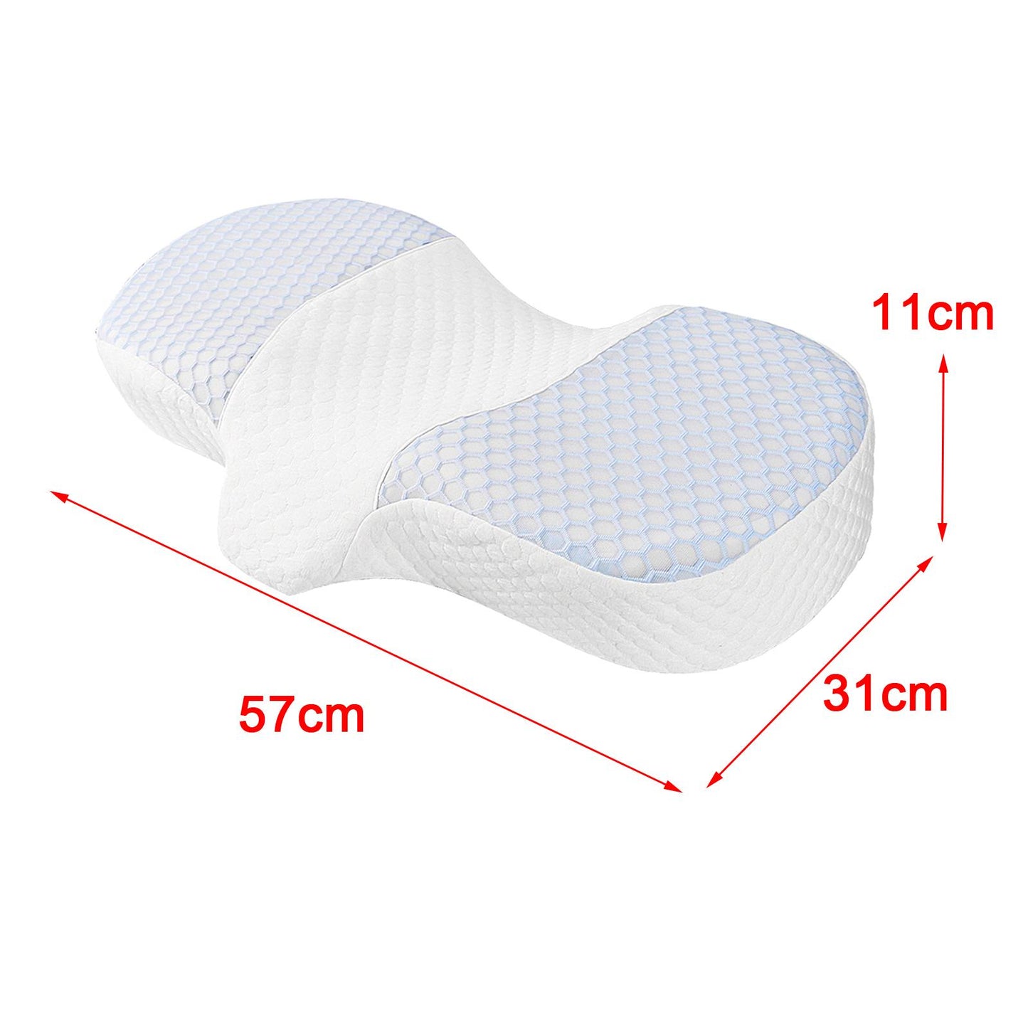 Contour MemoryFoam Contour Sleep Pillow Cervical Neck Support Washable Blue