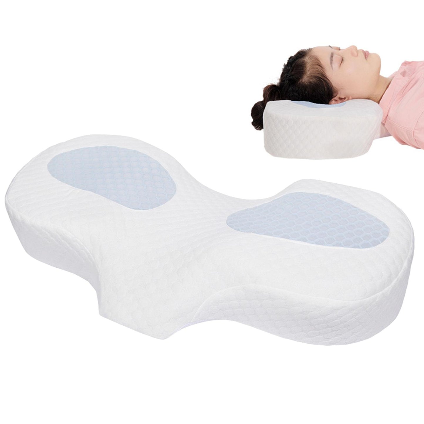 Contour MemoryFoam Contour Sleep Pillow Cervical Neck Support Washable White