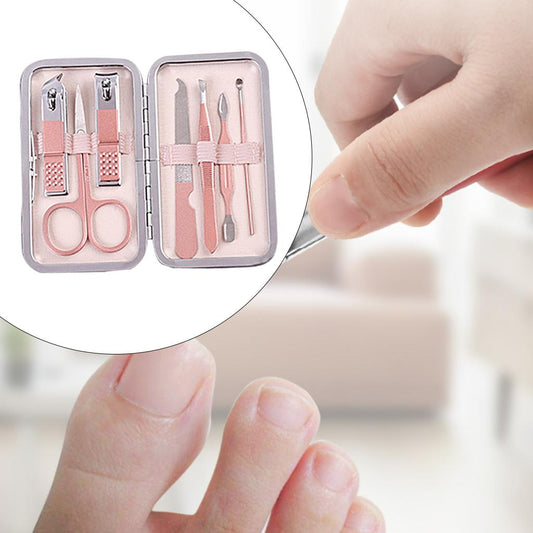 Nail Clipper Set Stainless Steel Pedicure Cuticle for Women and Men Portable 7 Pieces Set