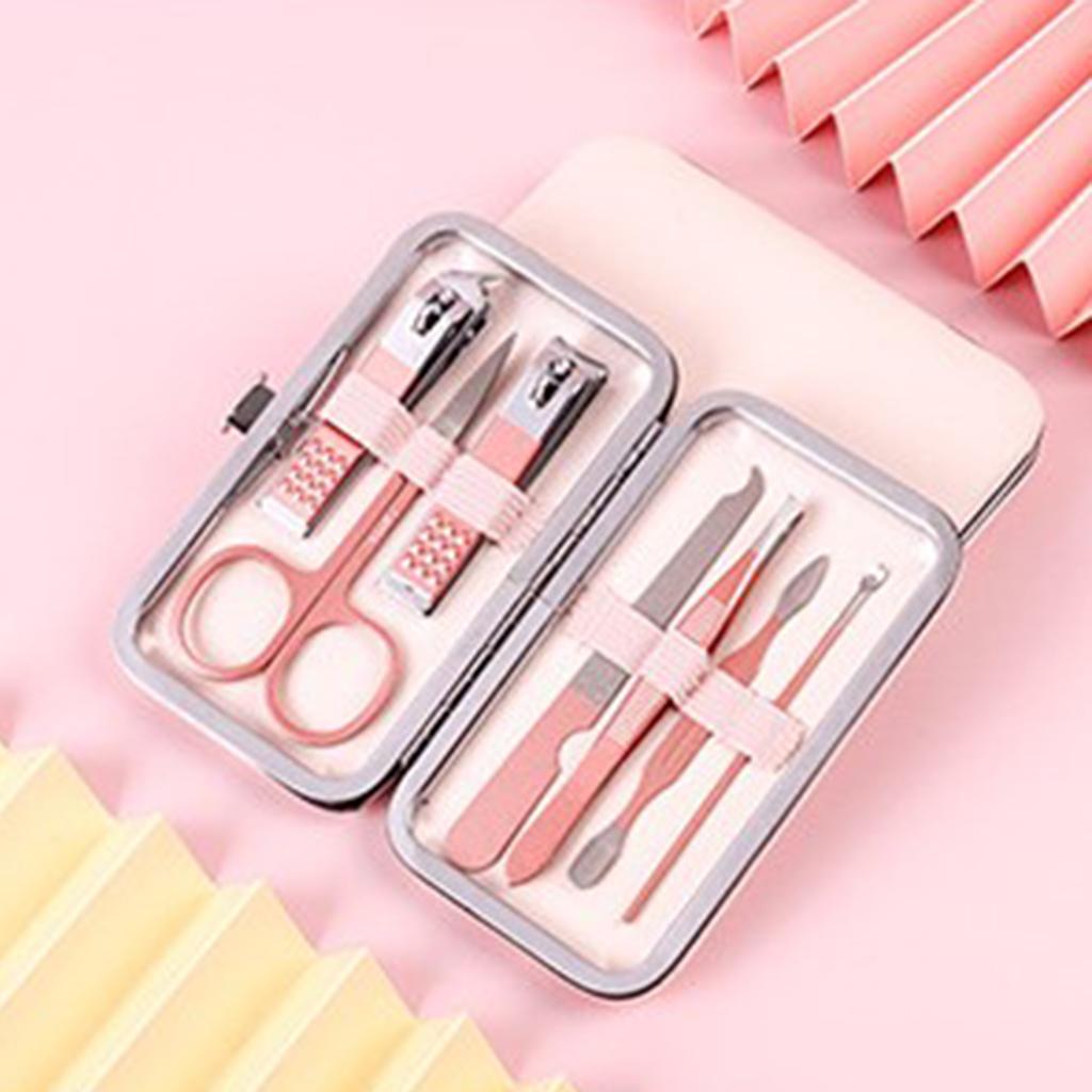Nail Clipper Set Stainless Steel Pedicure Cuticle for Women and Men Portable 7 Pieces Set