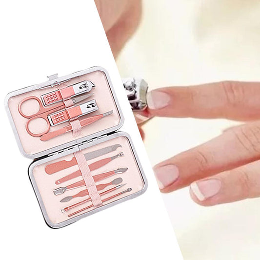 Nail Clipper Set Stainless Steel Pedicure Cuticle for Women and Men Portable 10 Pieces Set