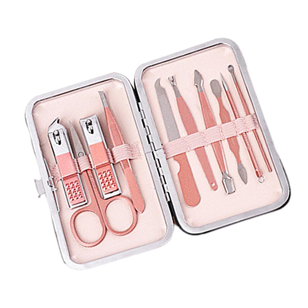 Nail Clipper Set Stainless Steel Pedicure Cuticle for Women and Men Portable 10 Pieces Set
