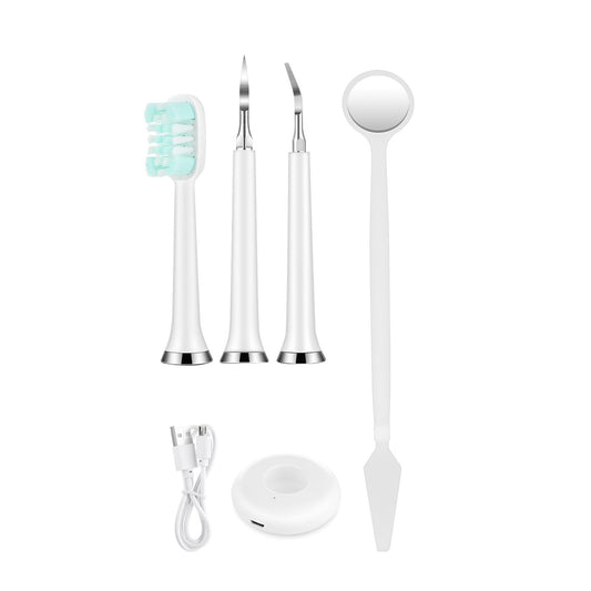 Sonic Dental Calculus Scaler USB Charging for Adult Kids Teeth Cleaner White