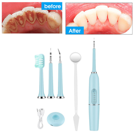 Sonic Dental Calculus Scaler USB Charging for Adult Kids Teeth Cleaner Blue