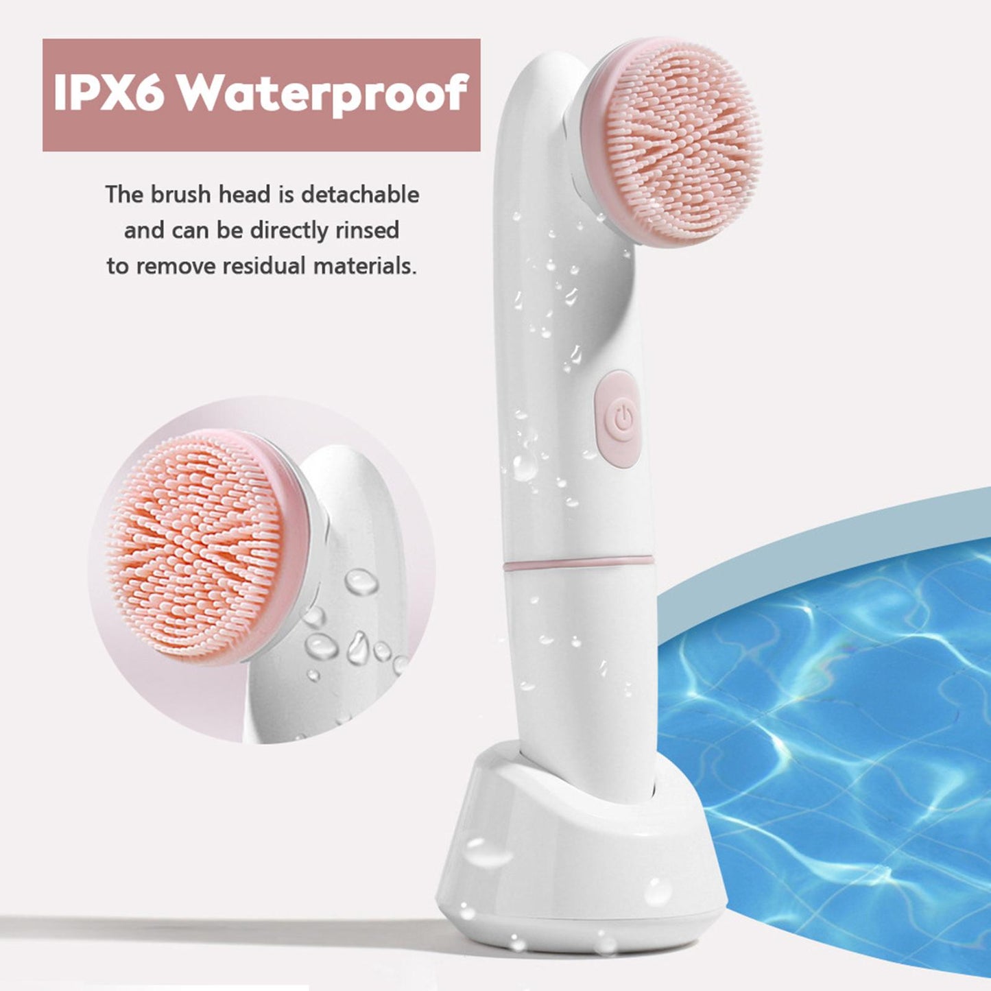 2 in 1 Electric Facial Cleansing Brush Pore Oil with Soft Head Massaging