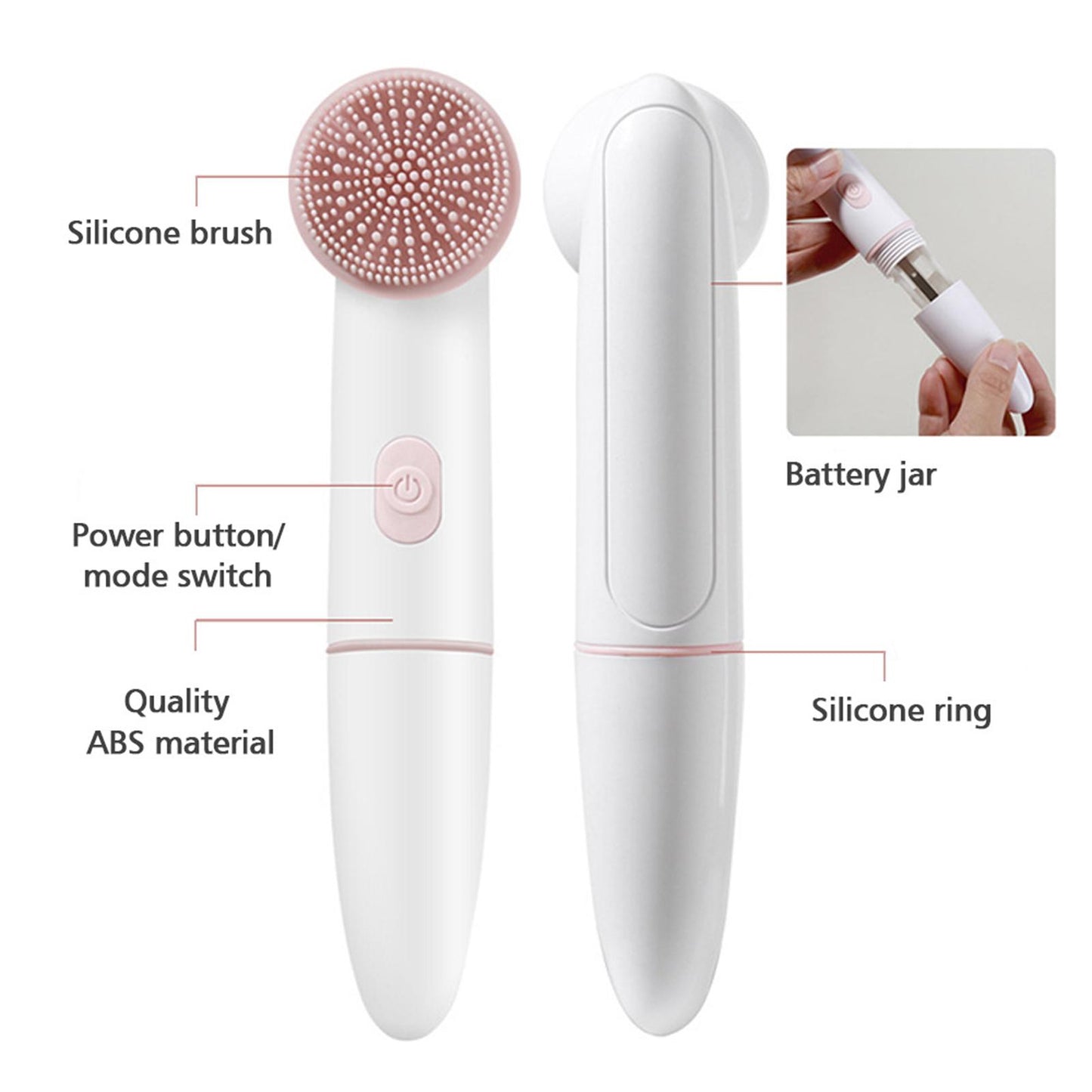 2 in 1 Electric Facial Cleansing Brush Pore Oil with Soft Head Massaging