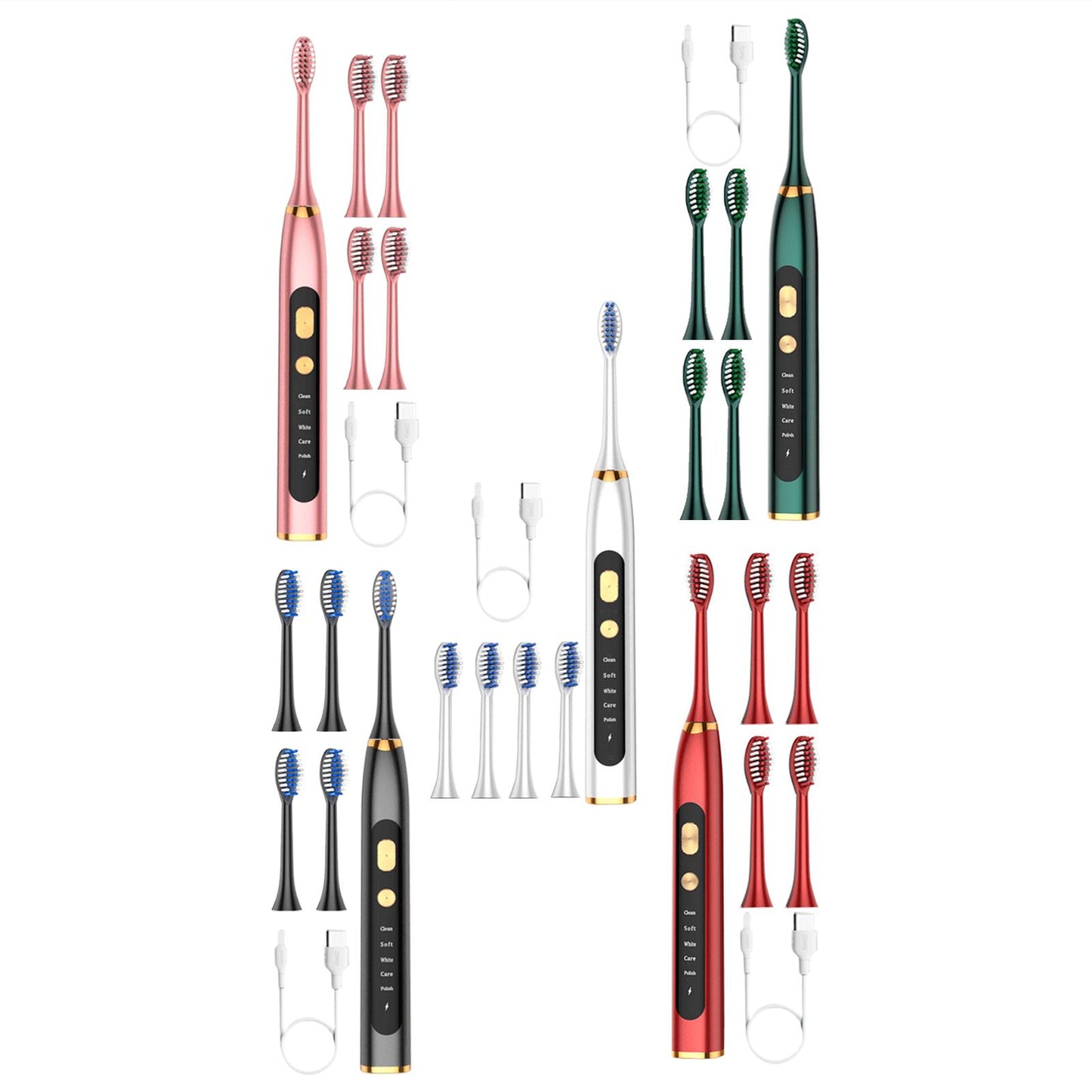 Electric Toothbrush 5 Modes 15 Day Using Time for Kids Rechargeable  White