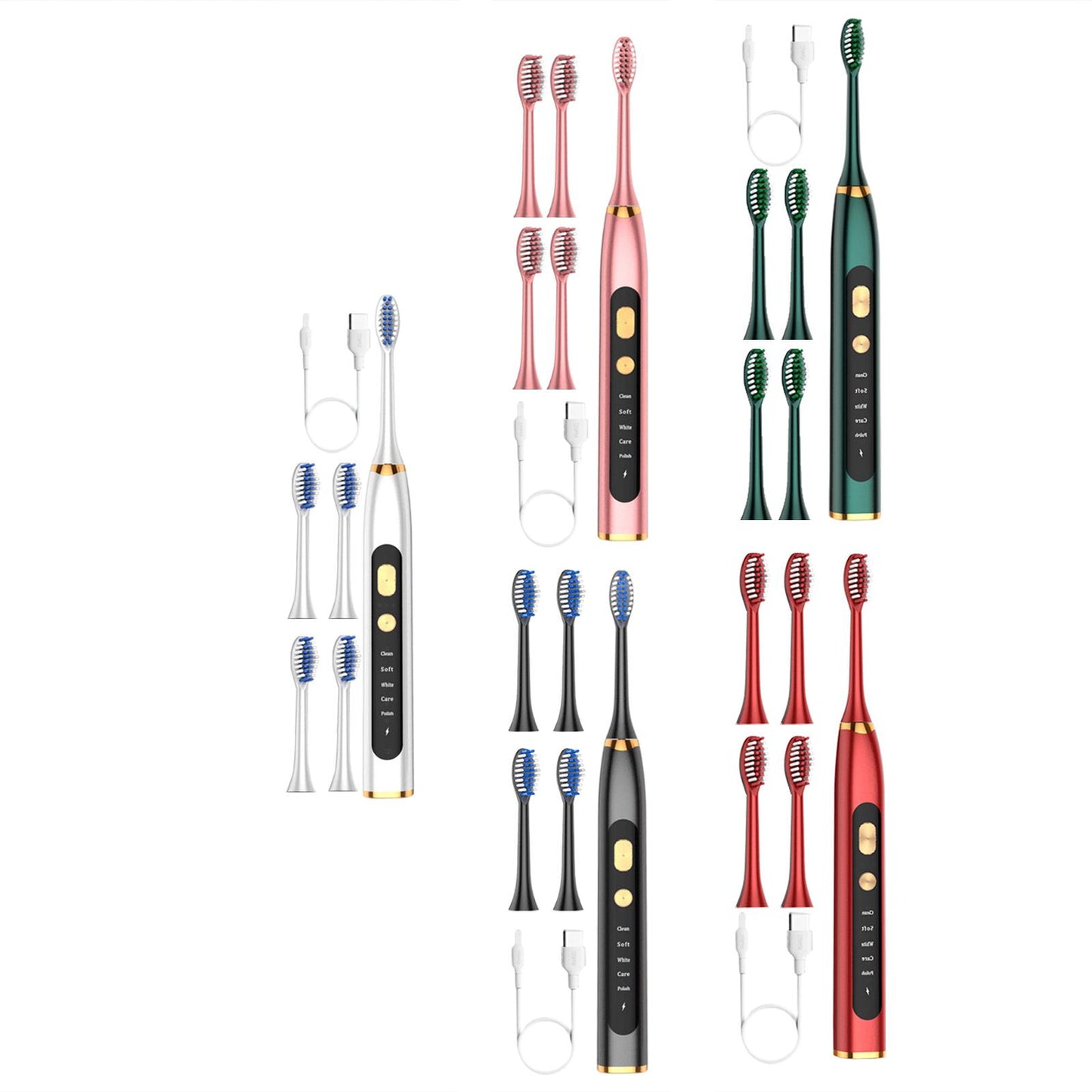 Electric Toothbrush 5 Modes 15 Day Using Time for Kids Rechargeable  White