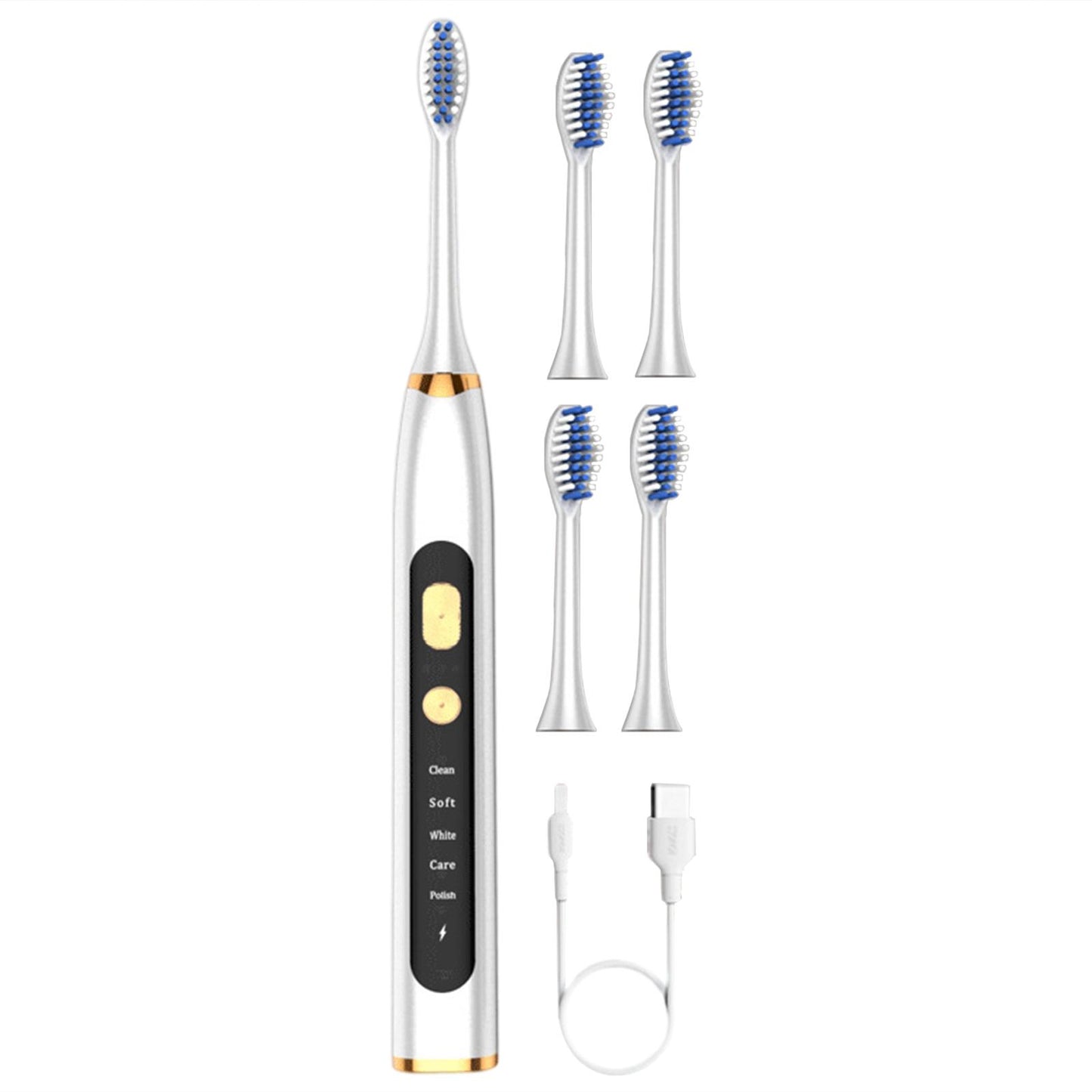 Electric Toothbrush 5 Modes 15 Day Using Time for Kids Rechargeable  White